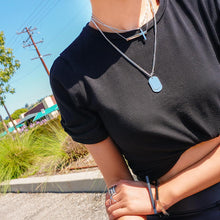 Load image into Gallery viewer, Cross & Tag Double Pendant Necklace (available in 2 colors)