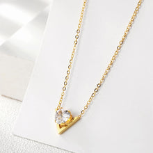 Load image into Gallery viewer, CZ V-Shaped Set Pendant Necklace