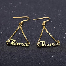 Load image into Gallery viewer, Custom Name Drop Earrings For