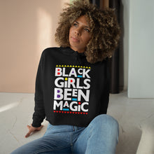 Load image into Gallery viewer, Black Girls Been Magic Crop Hoodie