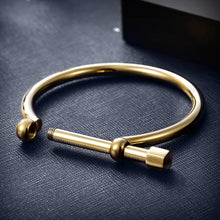 Load image into Gallery viewer, D-Shape Screw Bar Bangle
